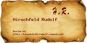 Hirschfeld Rudolf névjegykártya